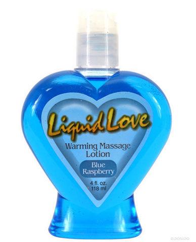 Liquid Love Warming Massage Lotion Blue Raspberry 4 oz