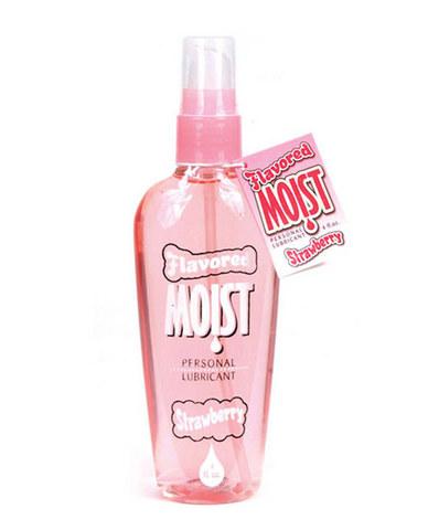 Moist Flavored Water Based Personal Lubricant Strawberry 4 Ounce