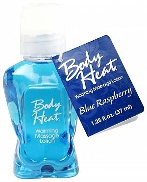 Mini Body Heat Warming Massage Lotion Blue Raspberry 1.25oz