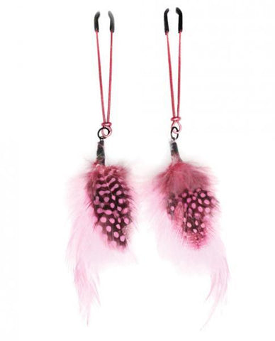 Bijoux De Nip Colored Feather Pink Tweezer Clamp