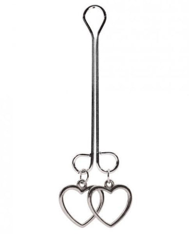 Clit Clamp Double Loop with Heart Charms