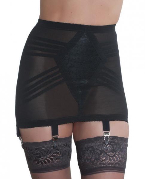 Open Bottom Zippered Girdle Black Medium