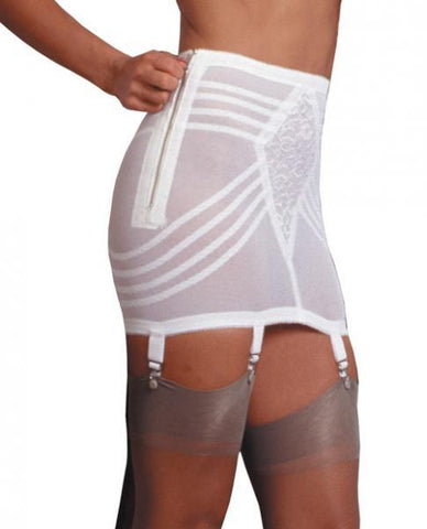 Zippered Open Bottom Girdle White 2X