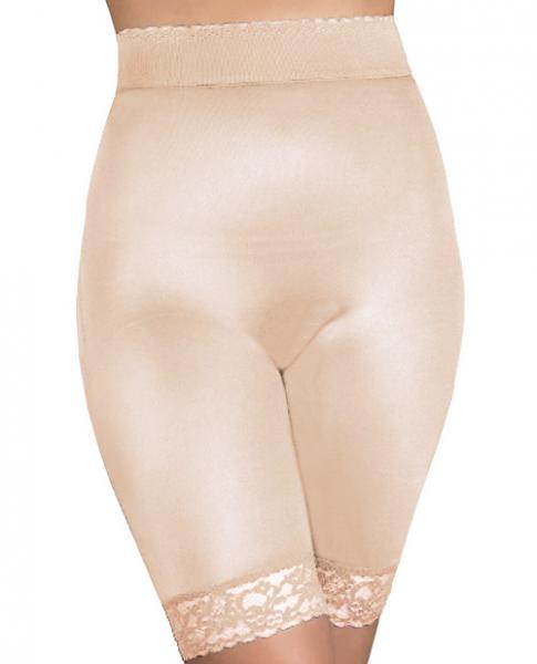 Rago Shapewear Long Leg Shaper Gripper Lace Bottom Beige 10X