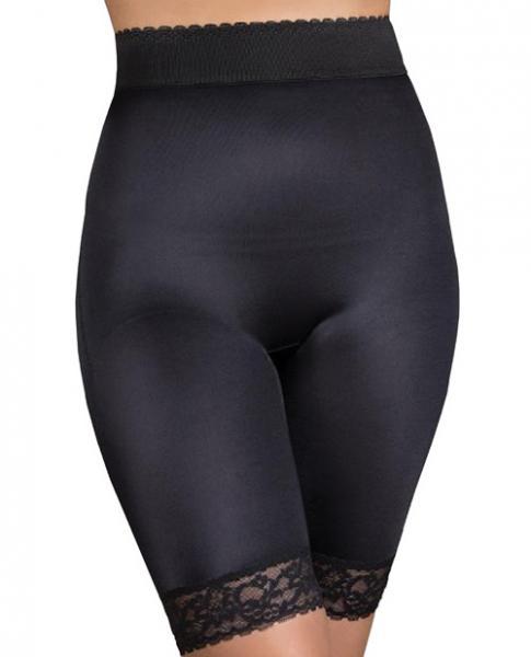 Rago Shapewear Long Leg Shaper Gripper Lace Bottom Black 12X