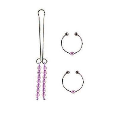 Nipple and clitoral jewelry - amethyst