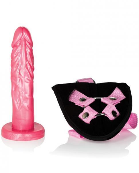 Shane's World Pink Harness with Pink Stud Dildo