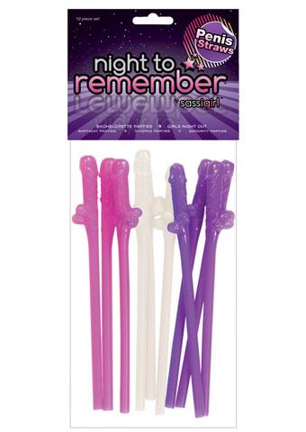 Night to remember risque straws (10 pack) by sassi girl