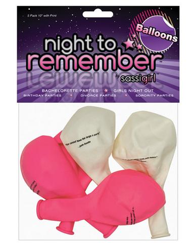 Night to remember 10in balloons w-print - pack of 5