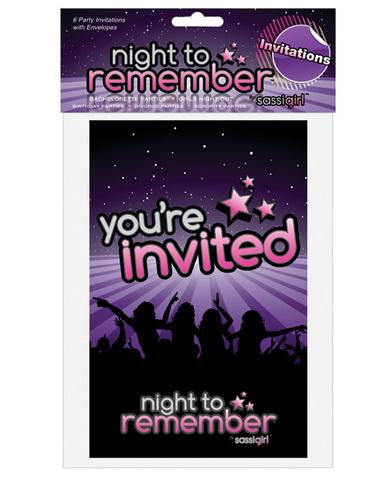Night to remember party invitations (6 pack) by sassi girl