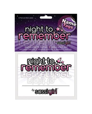 Night to remember party name tags (12 pack) by sassi girl