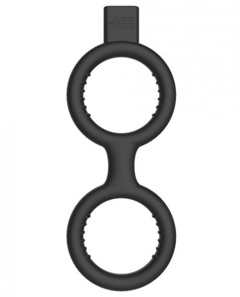 Electroshock E-Stimulation Cock Ring & Ball Strap Black