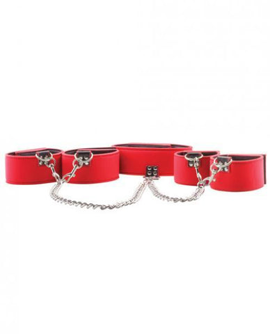 Ouch Reversible Collar, Wrist and Ankle Cuffs Red