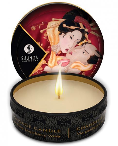 Shunga Romance Mini Massage Candle Strawberry Wine 1oz