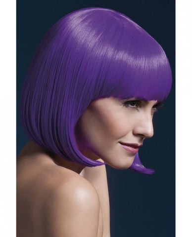 Smiffy Fever Wig Elise Sleek Bob with Bangs 13 inches Purple