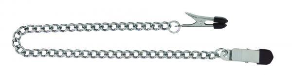 Endurance Broad Tip Nipple Clamps With Link Chain Silver