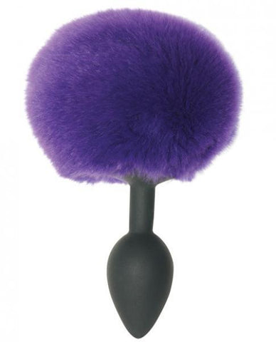 Midnight Silicone Bunny Butt Plug Purple Rabbit Fur