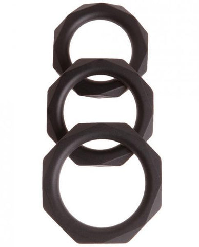 Malesation Diamond Silicone Cock Ring Set Pack Of 3