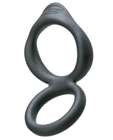 Malesation Force Silicone Double Cock Ring Black