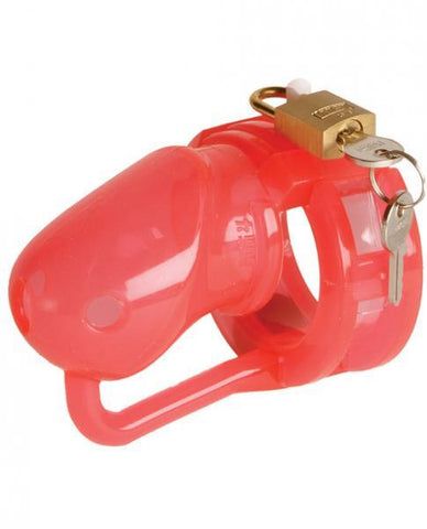 Malesation Silicone Penis Cage Small Red-Clear