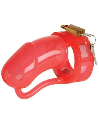 Malesation Silicone Penis Cage Large Red-Clear