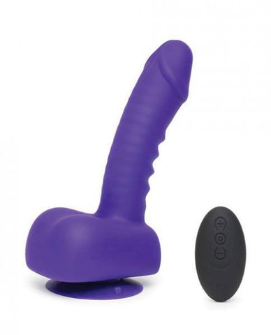 Uprize Auto Erect Realistic Dildo Vibrating 6 inches Purple