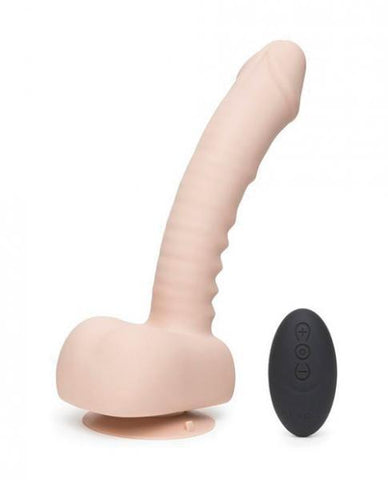 Uprize Auto Erect Realistic Dildo Vibrating 8 inches Beige