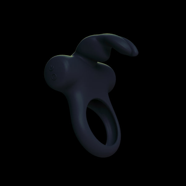 Frisky Bunny Vibrating Ring Black