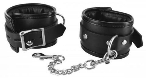 Strict Locking Padded Wrist Cuffs Black