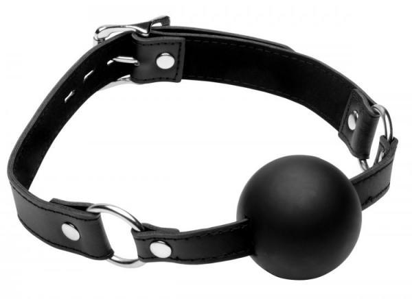 Strict XL 2 inches Silicone Gag Ball Black O-S