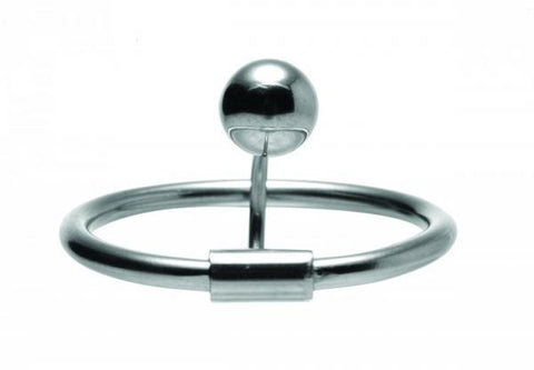 Halo Urethral Plug With Glans Ring Steel Silver