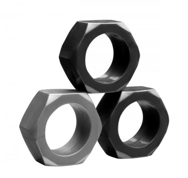 Tom Of Finland Hex Nut Cock Ring Set Of 3