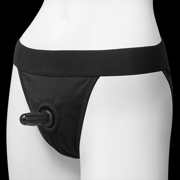 Vac-U-Lock Full Back Panty Harness Black S-M