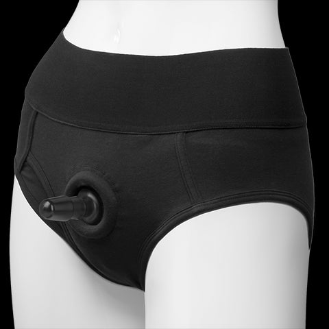 Vac-U-Lock Briefs Panty Harness Black S-M