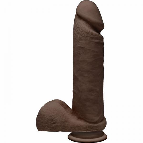 The D Perfect D 8 inches Dildo with Balls Chocolate Brown