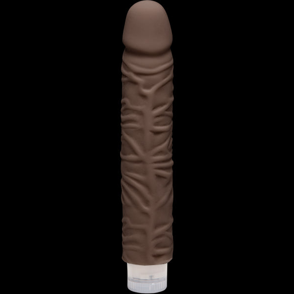 The Shakin D 9 Inch Vibrating Chocolate Brown Dildo