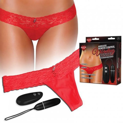 Hustler Wireless Remote Control Vibrating Panties Red S-M