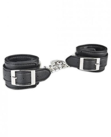 Lux Fetish Unisex Leatherette Cuffs Black