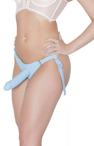 Silicone Strap On Dildo System Blue O-S