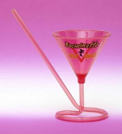 Bachelorette Martini Glass W-Straw