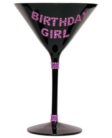 Birthday Girl Martini Glass Black