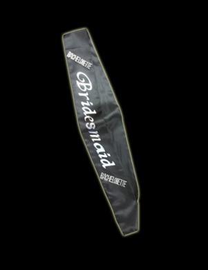 Sash Bridemaid Black W-Clear Stones