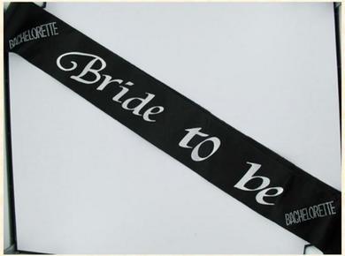 Bride 2B Sash Black W-Clear Stones