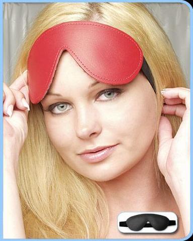 Leather Blindfold Black Padded