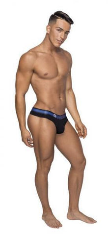 Male Power Pocket Pouch Thong Cavity Black S-M