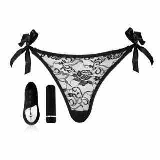 Sensuelle Pleasure Panty Black Remote Control O-S