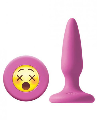 Mojis #WTF Mini Butt Plug with Emoji Face Pink