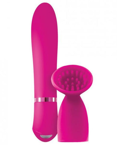 Inya Blossom Pink Vibrator with Clitoral Sleeve