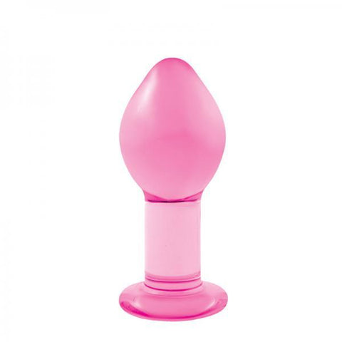 Crystal Large Glass Butt Plug Pink