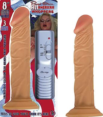 All American Whoppers 8 inches Vibrating Dong Beige